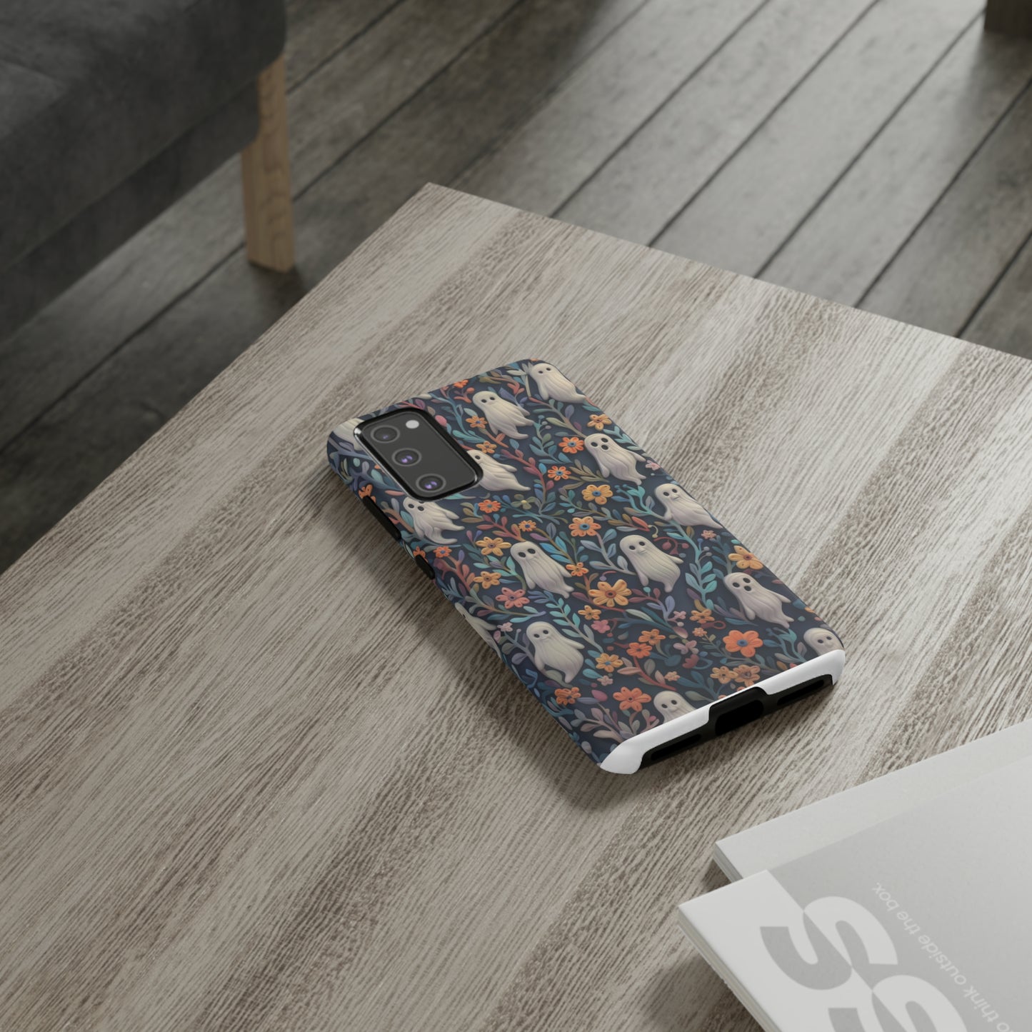 iPhone-Hülle mit floralem Geistermotiv, einzigartiges gruseliges Design, bezaubernde Schutzhülle, robuste Hüllen