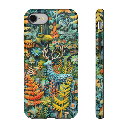 Zauberhafte Waldhirsch iPhone Hülle, Zauberhaftes Fauna- und Flora-Design, Schützende, von der Natur inspirierte Hülle, Robuste Handyhüllen