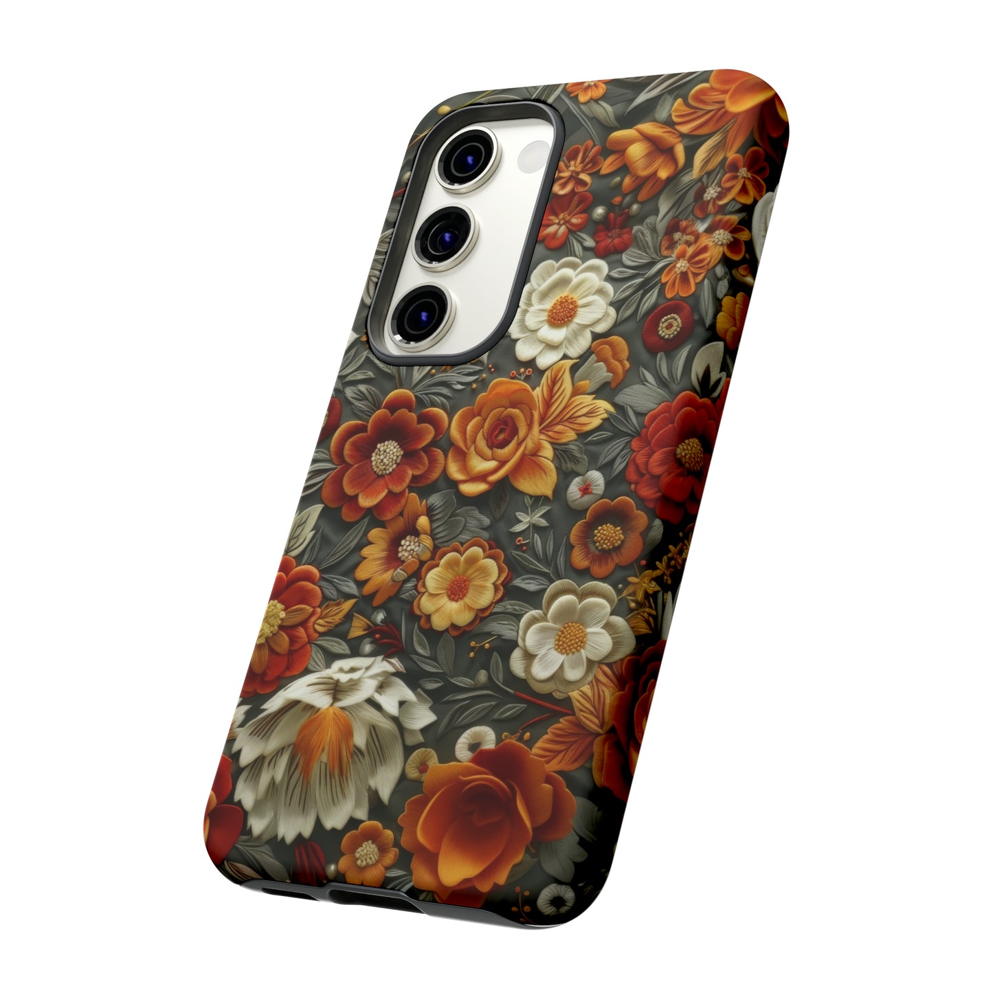 Custodia per iPhone con fiori autunnali, calda eleganza floreale, custodia protettiva stagionale, custodie per telefoni resistenti