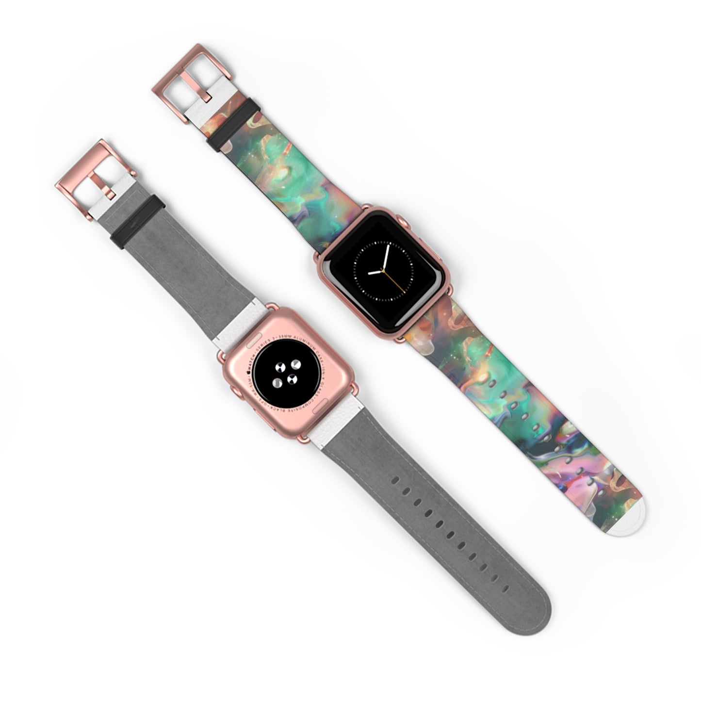 Iridescent Dreams Apple Watch Strap, Mesmerizing Swirl Pattern Band, Unique Holographic Accessory for a Dazzling Look. Apple Watch Band Apple Watch Straps For Series 4 5 6 7 8 9 ULTRA SE 38/40/41mm & 42/44/45mm Vegan Faux Leather Band