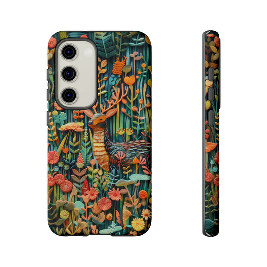 Mystical Woodland Stag iPhone Case, Vibrant Nature Scene, Artistic Protective Cover, Tough Phone Cases
