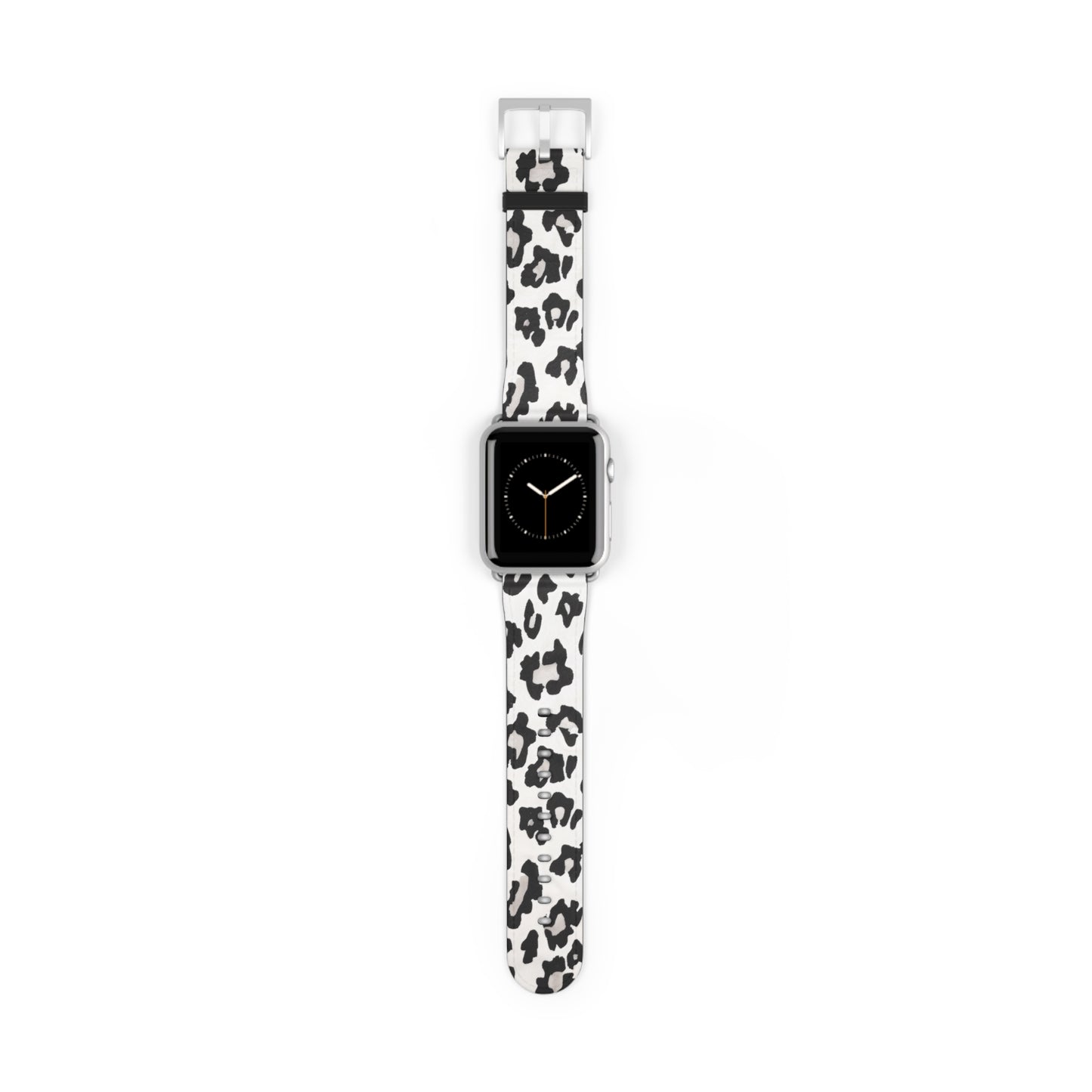 Klassisches schwarz-weißes Apple Watch-Armband mit Rindsledermuster | Armband im Farmhouse-Stil. Apple Watch-Armband Apple Watch-Armbänder für Serie 4, 5, 6, 7, 8, 9, ULTRA SE, 38/40/41 mm und 42/44/45 mm, veganes Kunstlederarmband 