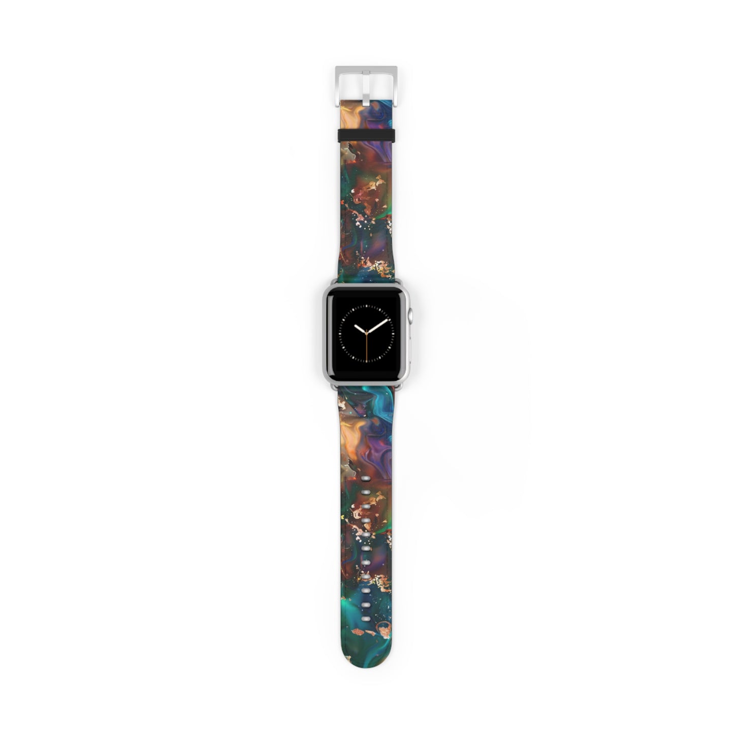 Cosmic Swirl Abstract Apple Watch Band, Galactic Marble Effect Smartwatch Strap, Vibrant Nebula-Inspired Wristband Accessory. Apple Watch Band Apple Watch Straps For Series 4 5 6 7 8 9 ULTRA SE 38/40/41mm & 42/44/45mm Vegan Faux Leather Band