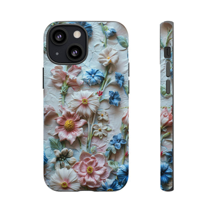 Florale Handyhülle, 3D Blumentextur Handyhülle, Schützendes &amp; stylisches Smartphone Accessoire, Robuste Handyhüllen 