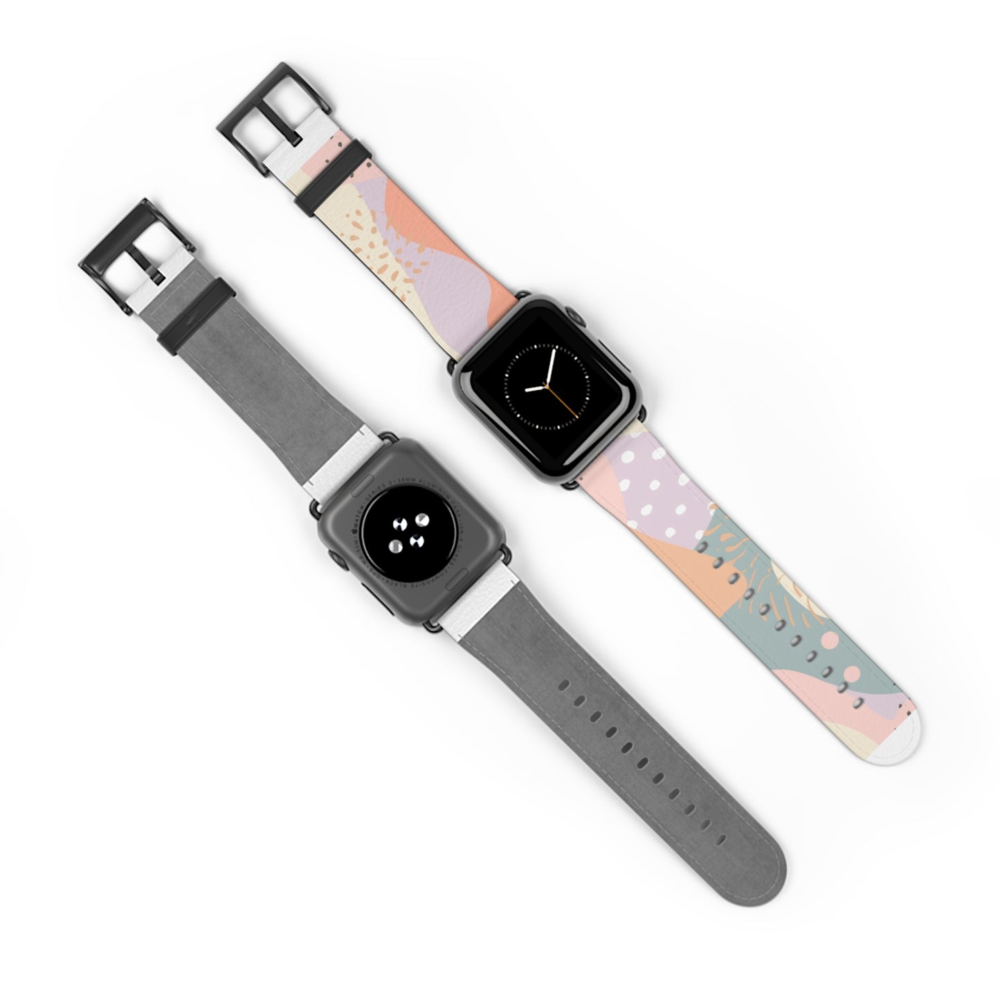 Modern Pastel Apple Watch Strap, Abstract Geometric Pattern Band, Chic Contemporary Accessory for Trendsetters. Apple Watch Band Apple Watch Straps For Series 4 5 6 7 8 9 ULTRA SE 38/40/41mm & 42/44/45mm Vegan Faux Leather Band