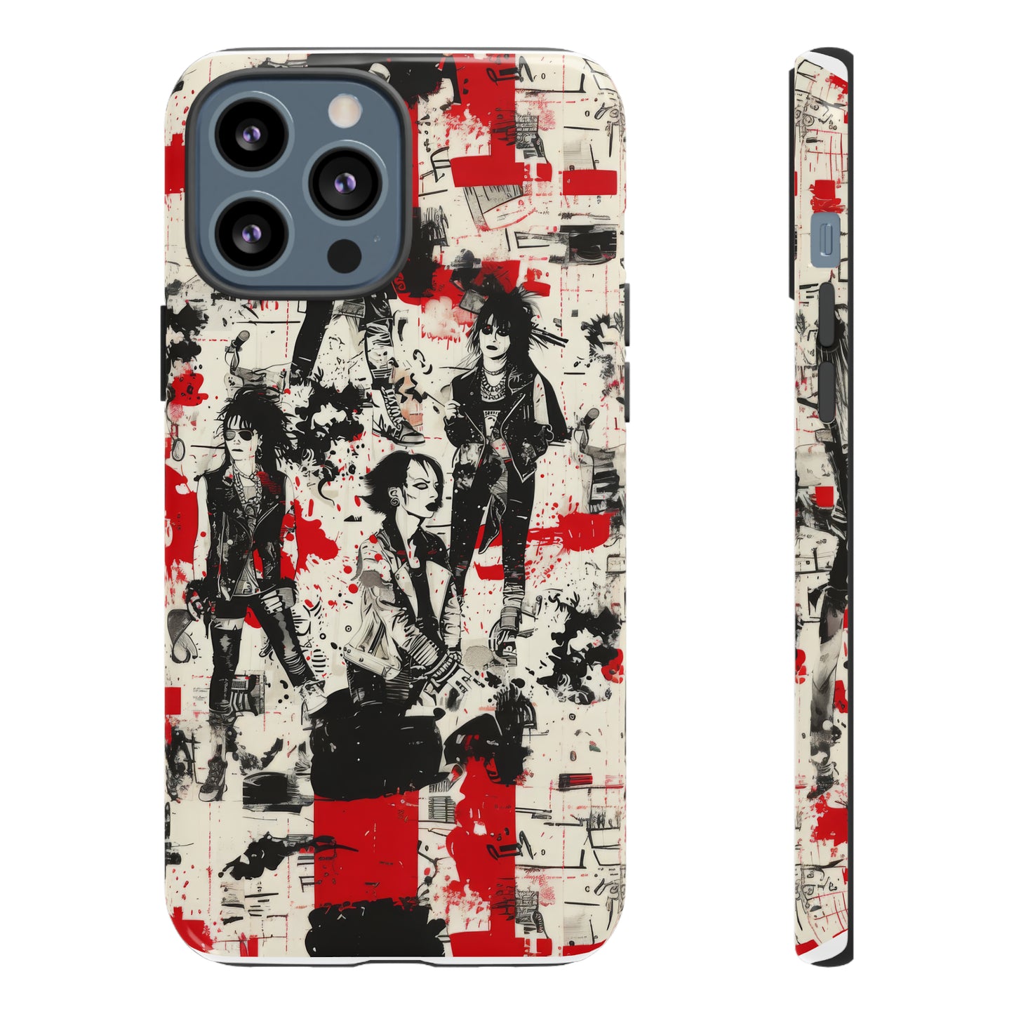 Rock Rebel Grunge-Telefonhülle, schlagfeste Hülle für Trendsetter, künstlerisches Punkrock-Design, robuste Telefonhüllen