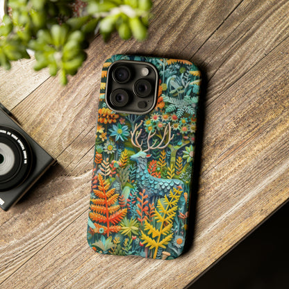 Zauberhafte Waldhirsch iPhone Hülle, Zauberhaftes Fauna- und Flora-Design, Schützende, von der Natur inspirierte Hülle, Robuste Handyhüllen