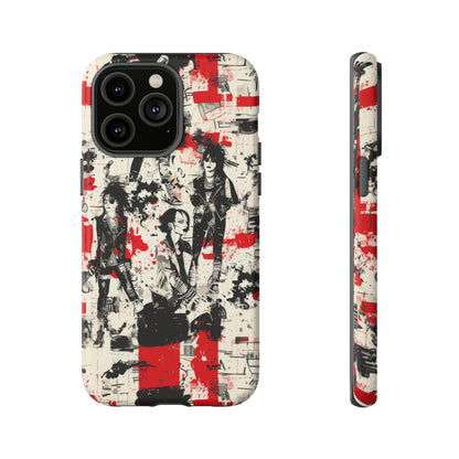 Rock Rebel Grunge-Telefonhülle, schlagfeste Hülle für Trendsetter, künstlerisches Punkrock-Design, robuste Telefonhüllen