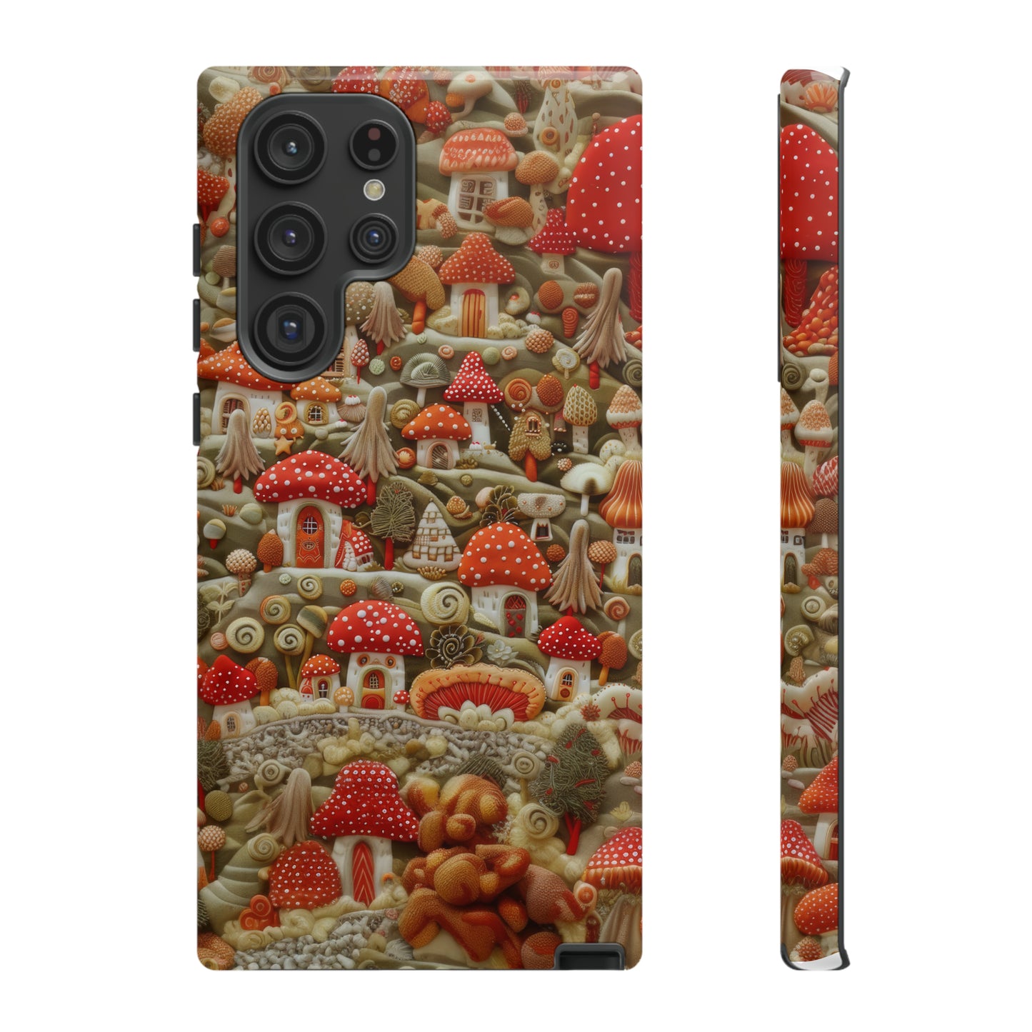 Custodia per iPhone Il villaggio dei funghi incantati, grafica con funghi fantasy, custodia protettiva unica, custodie per telefoni resistenti