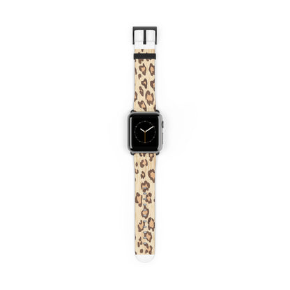 Apple Watch-Armband mit natürlichem Holzmaserungs-Leopardenmuster | Einzigartiges Armband aus Kunstholz. Apple Watch-Armband, Apple Watch-Armbänder für Serie 4, 5, 6, 7, 8, 9, ULTRA SE, 38/40/41 mm und 42/44/45 mm, veganes Kunstlederarmband 