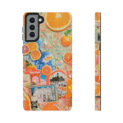 Custodia per telefono collage da viaggio Citrus Escape, design vivace per le vacanze estive per smartphone, custodie resistenti 