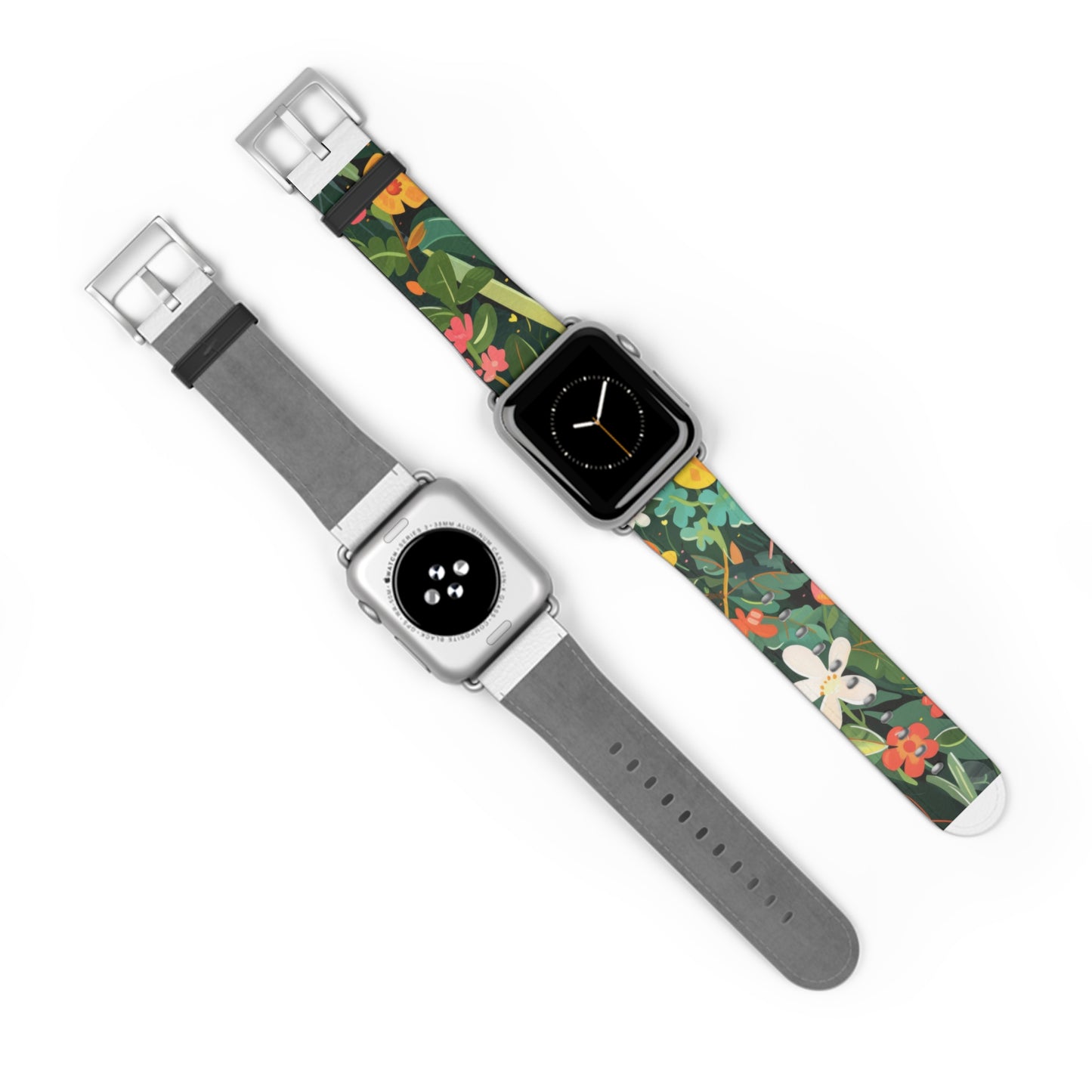 Lush Meadow Floral Apple Watch Band, Fresh Blooms Smartwatch Strap, Spring Wildflower Wristband, Nature Inspired Accessory. Apple Watch Band Apple Watch Straps For Series 4 5 6 7 8 9 ULTRA SE 38/40/41mm & 42/44/45mm Vegan Faux Leather Band