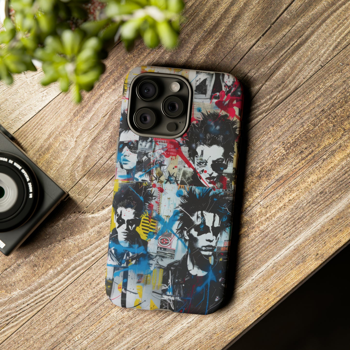 Urban Punk Graffiti Art Phone Case, Durable Protective Cover for Latest Models, Eye-Catching Street Style Accessory, Tough Cases