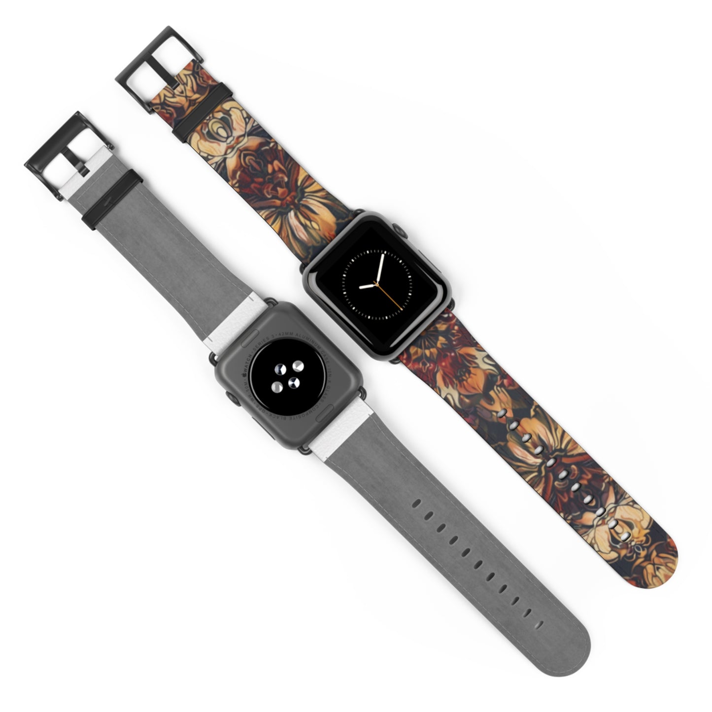 Renaissance Art Inspired Apple Watch Band, Classic Floral Tapestry Design, Elegant Accessory for Art Historians and Aficionados. Apple Watch Band Apple Watch Straps For Series 4 5 6 7 8 9 ULTRA SE 38/40/41mm & 42/44/45mm Vegan Faux Leather Band