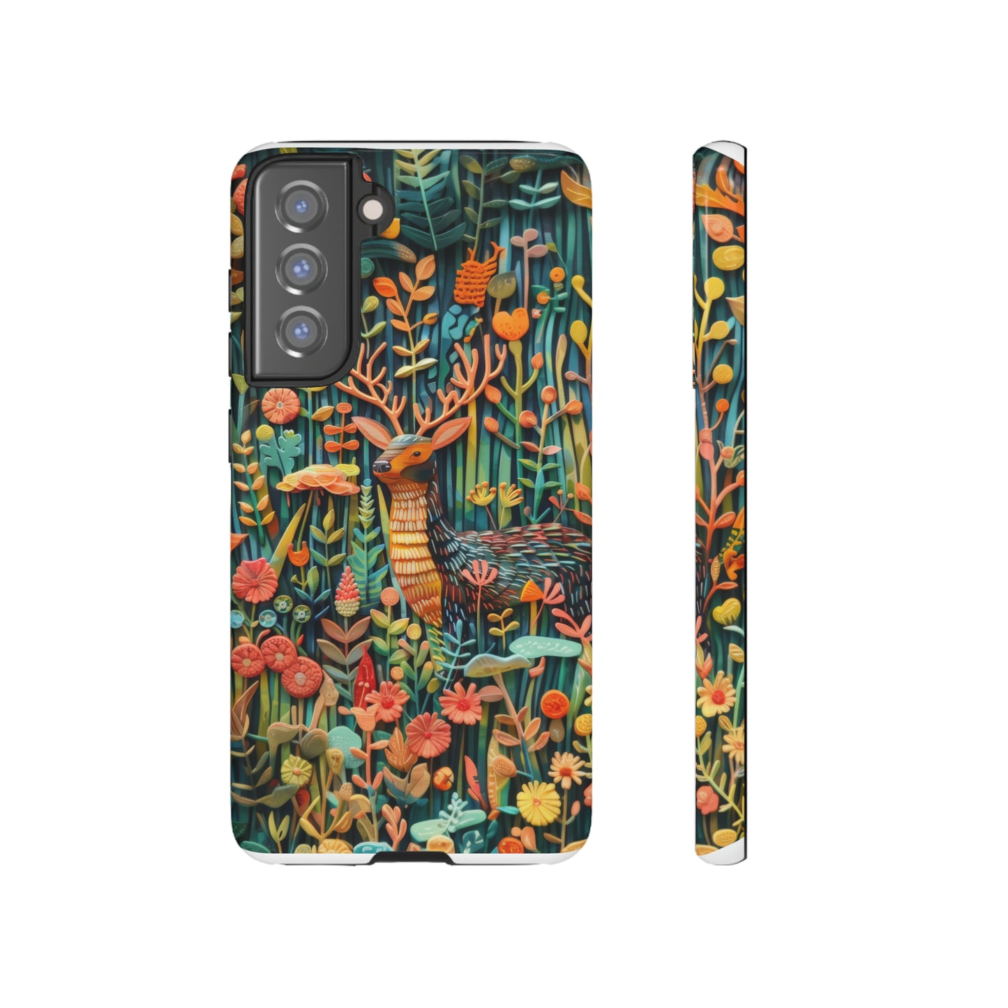 Mystical Woodland Stag iPhone Case, Vibrant Nature Scene, Artistic Protective Cover, Tough Phone Cases