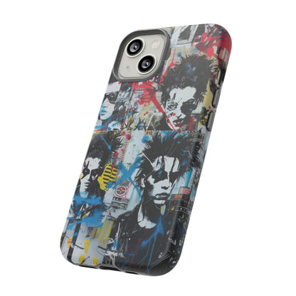 Urban Punk Graffiti Art Phone Case, Durable Protective Cover for Latest Models, Eye-Catching Street Style Accessory, Tough Cases