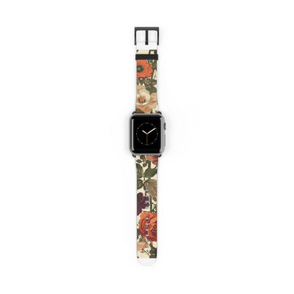 Autumn Harvest Floral Apple Watch Band | Rustic Bouquet Design Strap | Earthy Toned Smartwatch Accessory | Fall Fashion Statement Piece. Apple Watch Band Apple Watch Straps For Series 4 5 6 7 8 9 ULTRA SE 38/40/41mm & 42/44/45mm Vegan Faux Leather Band