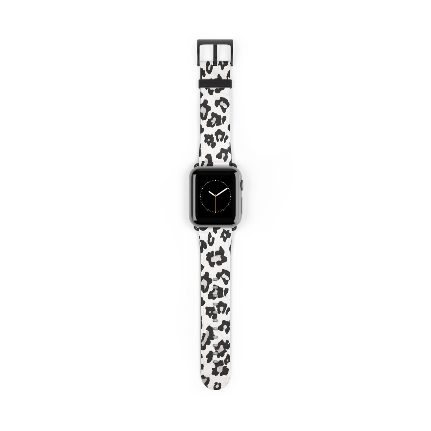 Klassisches schwarz-weißes Apple Watch-Armband mit Rindsledermuster | Armband im Farmhouse-Stil. Apple Watch-Armband Apple Watch-Armbänder für Serie 4, 5, 6, 7, 8, 9, ULTRA SE, 38/40/41 mm und 42/44/45 mm, veganes Kunstlederarmband 