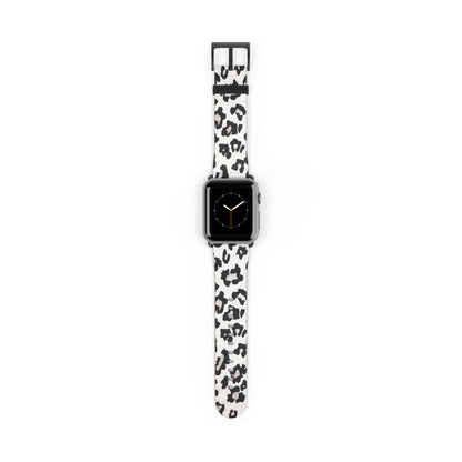 Klassisches schwarz-weißes Apple Watch-Armband mit Rindsledermuster | Armband im Farmhouse-Stil. Apple Watch-Armband Apple Watch-Armbänder für Serie 4, 5, 6, 7, 8, 9, ULTRA SE, 38/40/41 mm und 42/44/45 mm, veganes Kunstlederarmband 