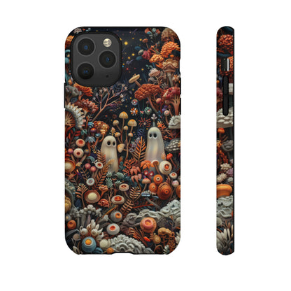 Cosmic Fantasy iPhone Case, Space-Themed Mushroom Design, Protective Cover with Galactic Charm, Tough Phone Cases