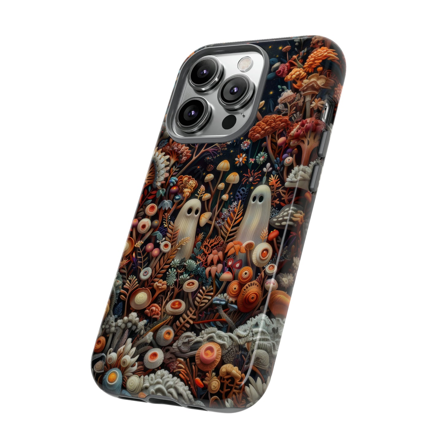 Cosmic Fantasy iPhone Case, Space-Themed Mushroom Design, Protective Cover with Galactic Charm, Tough Phone Cases