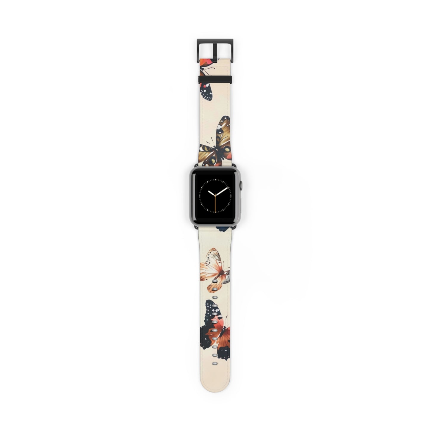 Graceful Butterfly Dance Apple Watch Band, Serene Insect Wing Pattern Strap, Delicate Nature-Inspired Wristband Accessory. Apple Watch Band Apple Watch Straps For Series 4 5 6 7 8 9 ULTRA SE 38/40/41mm & 42/44/45mm Vegan Faux Leather Band