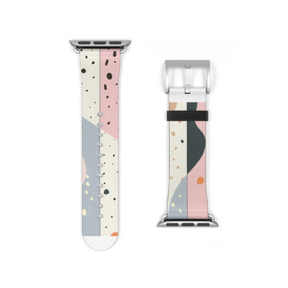 Minimalist Pastel Apple Watch Strap, Soft Color Block Design Band, Chic and Simplistic Accessory for Everyday Elegance. Apple Watch Band Apple Watch Straps For Series 4 5 6 7 8 9 ULTRA SE 38/40/41mm & 42/44/45mm Vegan Faux Leather Band