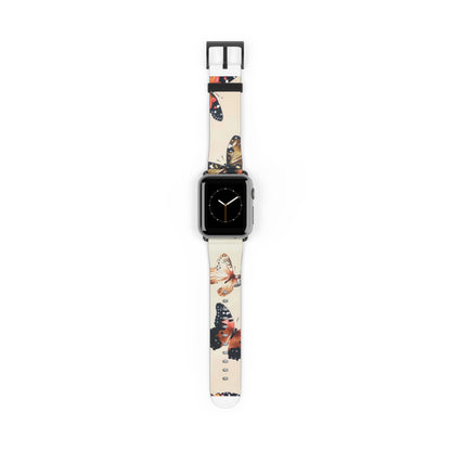 Graceful Butterfly Dance Apple Watch Band, Serene Insect Wing Pattern Strap, Delicate Nature-Inspired Wristband Accessory. Apple Watch Band Apple Watch Straps For Series 4 5 6 7 8 9 ULTRA SE 38/40/41mm & 42/44/45mm Vegan Faux Leather Band