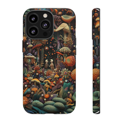 Custodia per telefono Foresta incantata, Design mistico di funghi e foglie, Cover protettiva magica per telefono, Custodie per telefono resistenti