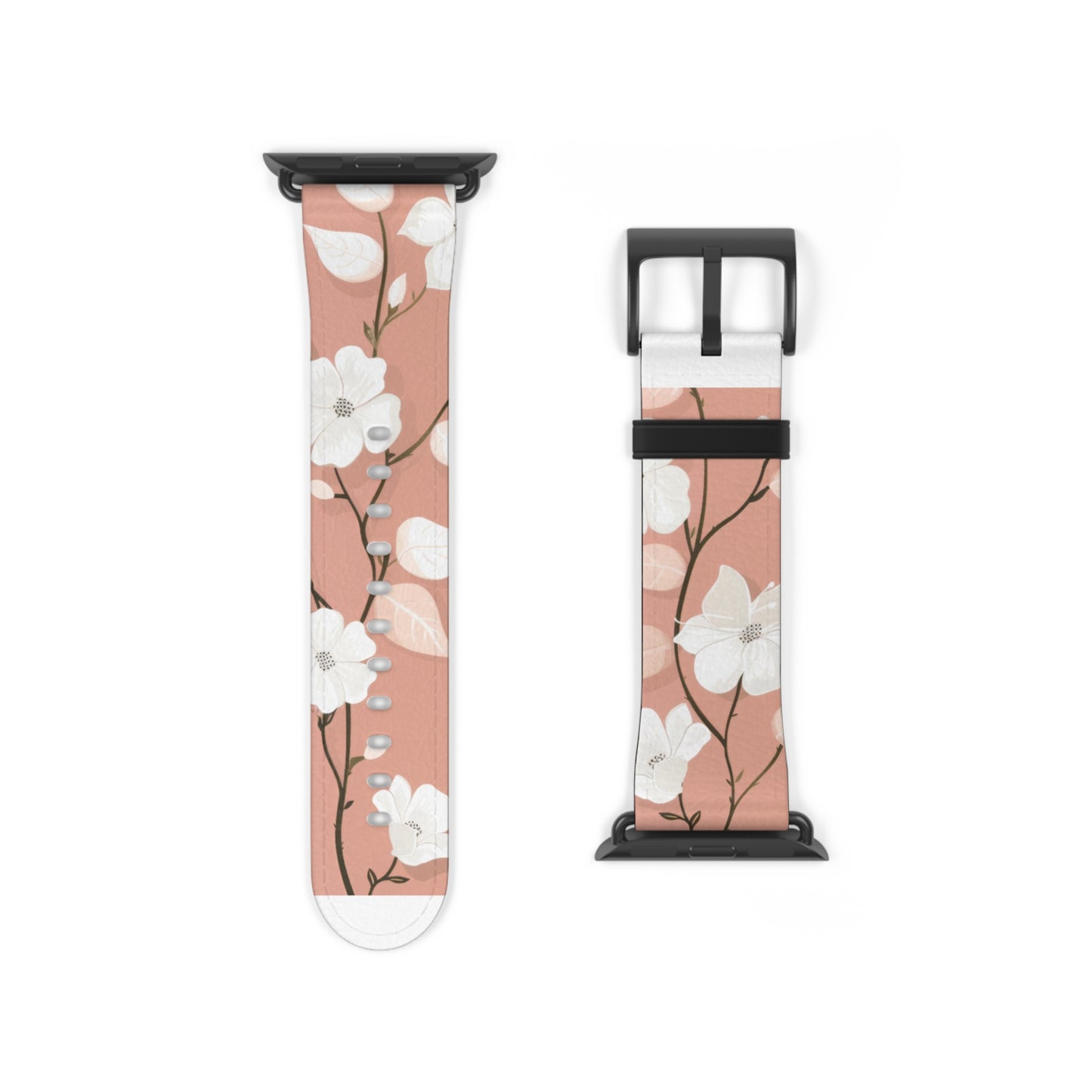 Floral Pattern Apple Watch Band, Elegant Cherry Blossom Design, Soft Pink High-Quality Silicone Strap for Stylish Wear. Apple Watch Band Apple Watch Straps For Series 4 5 6 7 8 9 ULTRA SE 38/40/41mm & 42/44/45mm Vegan Faux Leather Band