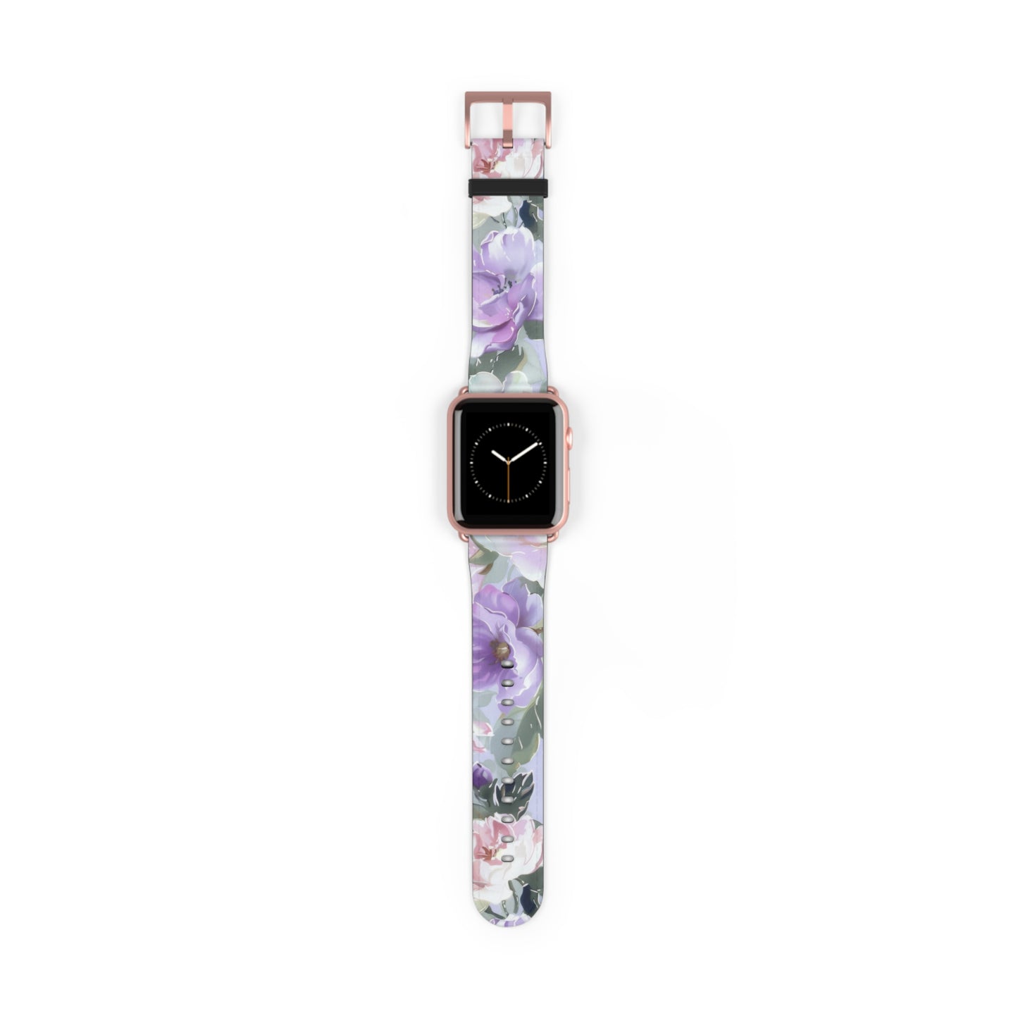 Purple Floral Elegance Apple Watch Band, Artistic Lilac Flower Accessory, Chic Spring Fashion Wearable, Unique Gift. Apple Watch Band Apple Watch Straps For Series 4 5 6 7 8 9 ULTRA SE 38/40/41mm & 42/44/45mm Vegan Faux Leather Band