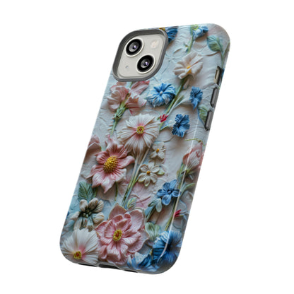 Florale Handyhülle, 3D Blumentextur Handyhülle, Schützendes &amp; stylisches Smartphone Accessoire, Robuste Handyhüllen 