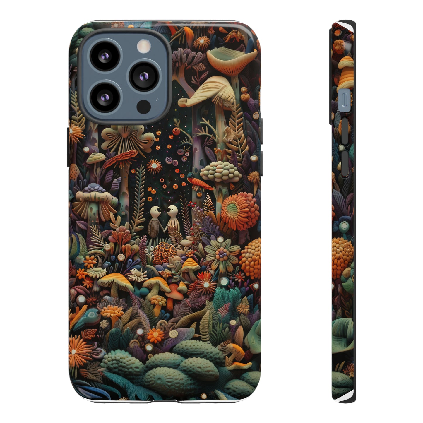 Custodia per telefono Foresta incantata, Design mistico di funghi e foglie, Cover protettiva magica per telefono, Custodie per telefono resistenti