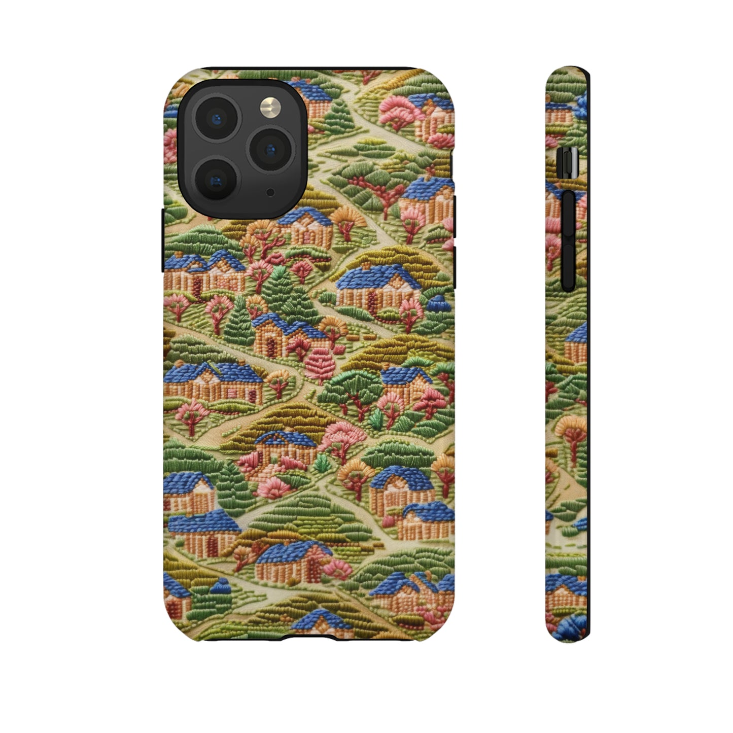 Caratteristica custodia per iPhone trapuntata in stile country, design patchwork affascinante, cover per telefono artistica e protettiva, custodie per telefono resistenti