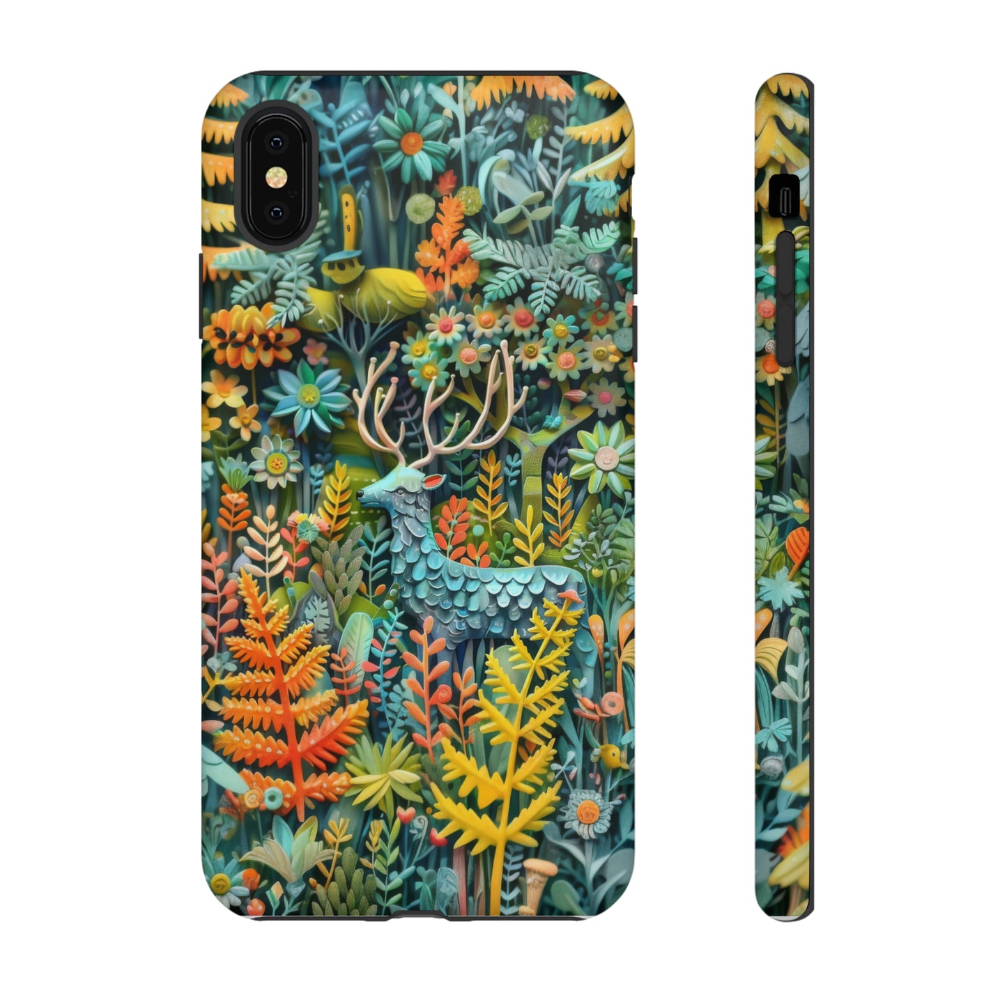 Zauberhafte Waldhirsch iPhone Hülle, Zauberhaftes Fauna- und Flora-Design, Schützende, von der Natur inspirierte Hülle, Robuste Handyhüllen