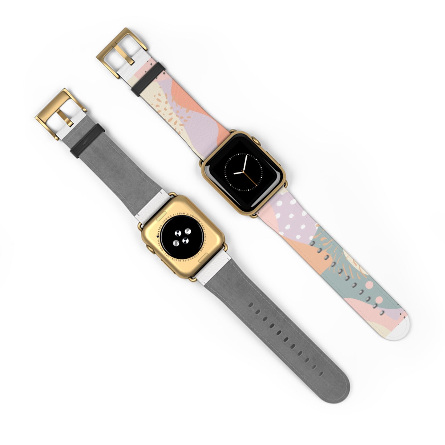 Modern Pastel Apple Watch Strap, Abstract Geometric Pattern Band, Chic Contemporary Accessory for Trendsetters. Apple Watch Band Apple Watch Straps For Series 4 5 6 7 8 9 ULTRA SE 38/40/41mm & 42/44/45mm Vegan Faux Leather Band