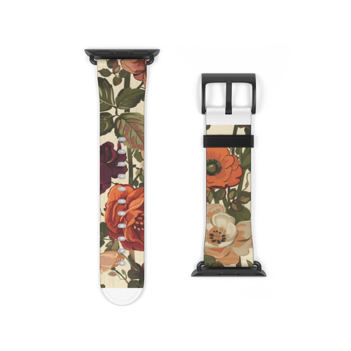 Autumn Harvest Floral Apple Watch Band | Rustic Bouquet Design Strap | Earthy Toned Smartwatch Accessory | Fall Fashion Statement Piece. Apple Watch Band Apple Watch Straps For Series 4 5 6 7 8 9 ULTRA SE 38/40/41mm & 42/44/45mm Vegan Faux Leather Band