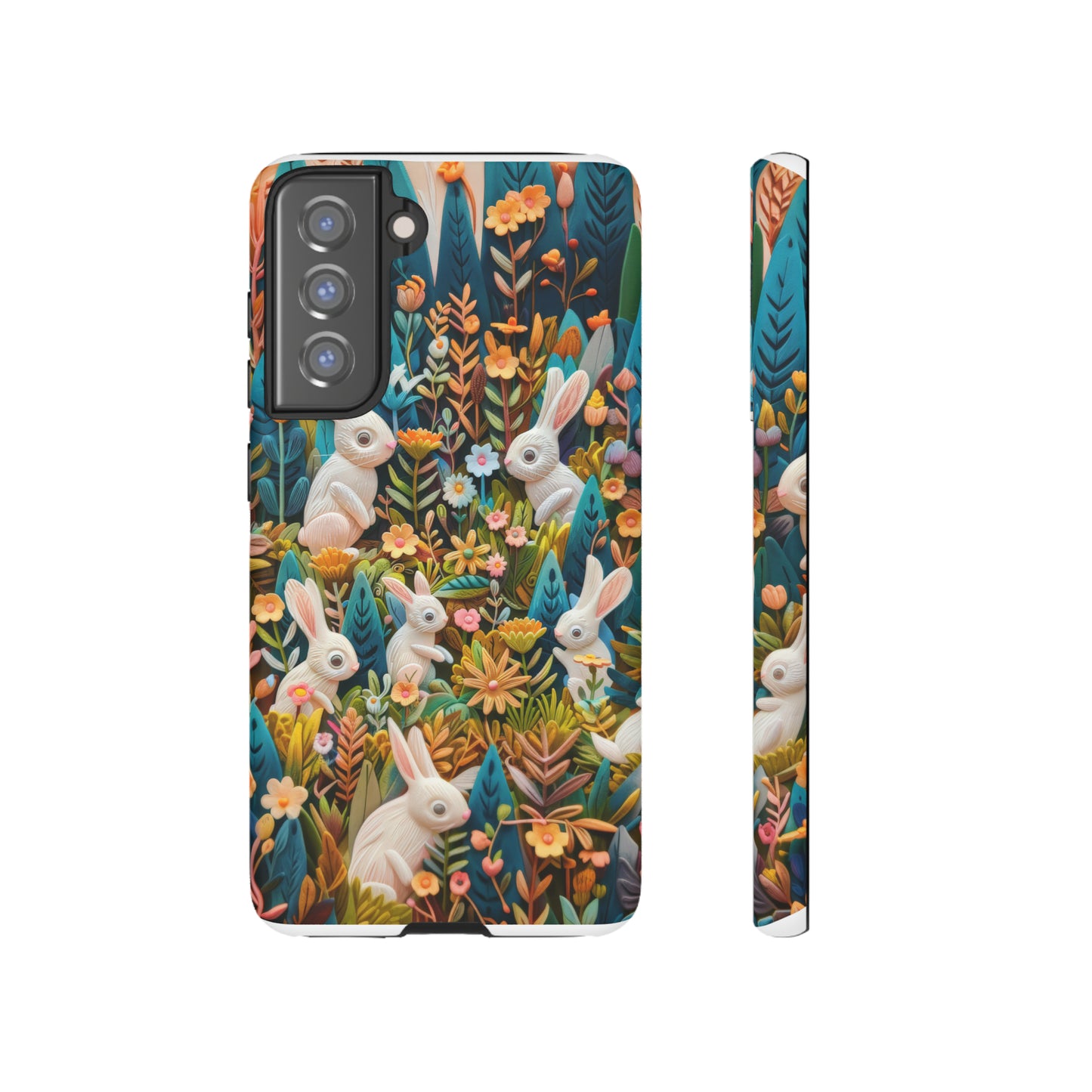 Mystical Garden Bunnies iPhone Case, Enchanted Floral Wonderland, Durable Protective Cover, Tough Phone Cases