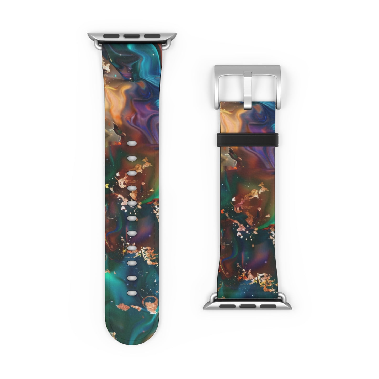 Cosmic Swirl Abstract Apple Watch Band, Galactic Marble Effect Smartwatch Strap, Vibrant Nebula-Inspired Wristband Accessory. Apple Watch Band Apple Watch Straps For Series 4 5 6 7 8 9 ULTRA SE 38/40/41mm & 42/44/45mm Vegan Faux Leather Band