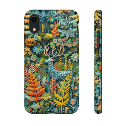 Zauberhafte Waldhirsch iPhone Hülle, Zauberhaftes Fauna- und Flora-Design, Schützende, von der Natur inspirierte Hülle, Robuste Handyhüllen