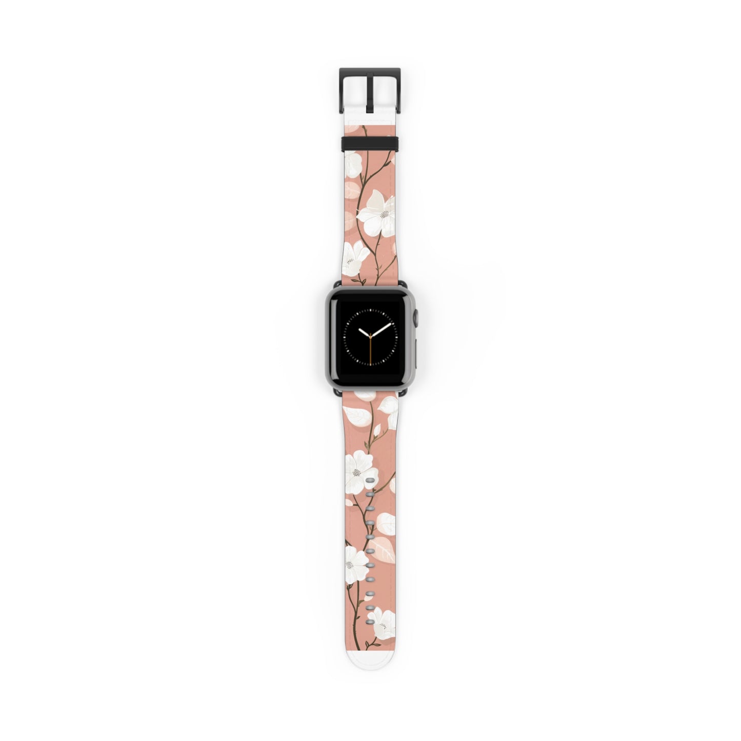 Floral Pattern Apple Watch Band, Elegant Cherry Blossom Design, Soft Pink High-Quality Silicone Strap for Stylish Wear. Apple Watch Band Apple Watch Straps For Series 4 5 6 7 8 9 ULTRA SE 38/40/41mm & 42/44/45mm Vegan Faux Leather Band