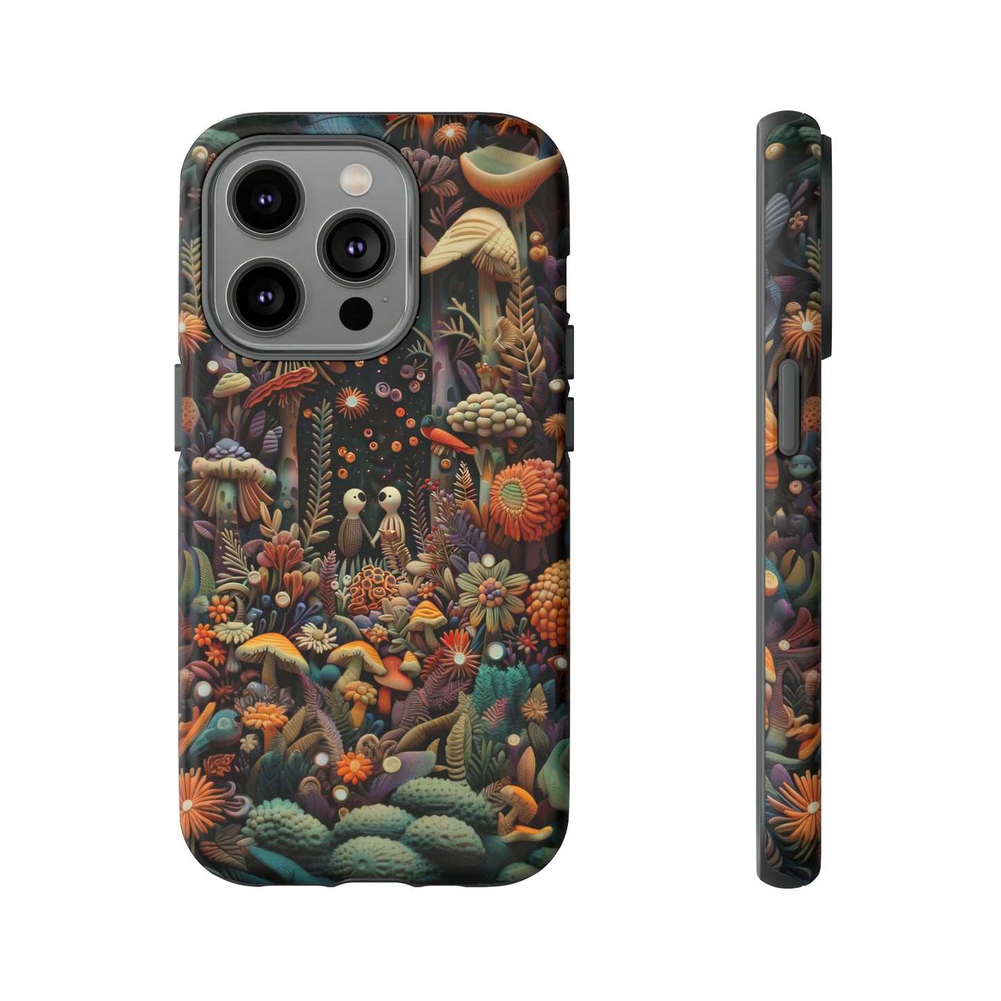 Custodia per telefono Foresta incantata, Design mistico di funghi e foglie, Cover protettiva magica per telefono, Custodie per telefono resistenti