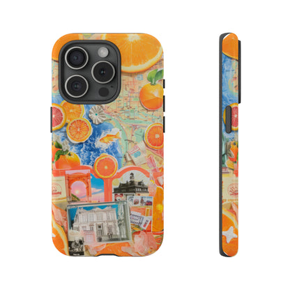 Custodia per telefono collage da viaggio Citrus Escape, design vivace per le vacanze estive per smartphone, custodie resistenti 