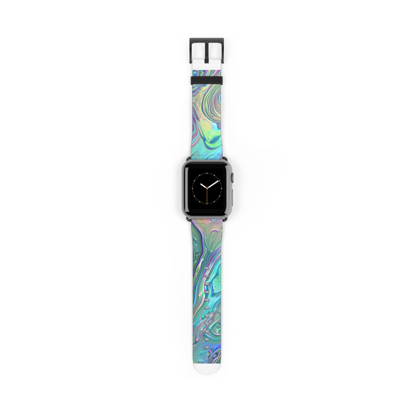 Iridescent Swirl Apple Watch Strap, Holographic Marbled Band, Mesmerizing Accessory for a Futuristic Style Statement. Apple Watch Band Apple Watch Straps For Series 4 5 6 7 8 9 ULTRA SE 38/40/41mm & 42/44/45mm Vegan Faux Leather Band