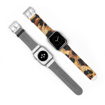 Chic Leopard Print Apple Watch Band, Classic Animal Spotted Pattern, Exotic Fashion Smartwatch Accessory. Apple Watch Band Apple Watch Straps For Series 4 5 6 7 8 9 ULTRA SE 38/40/41mm & 42/44/45mm Vegan Faux Leather Band