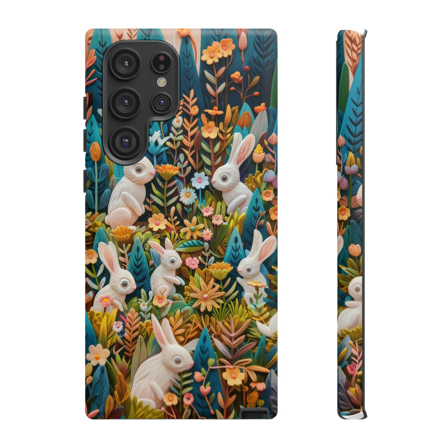 Mystical Garden Bunnies iPhone Case, Enchanted Floral Wonderland, Durable Protective Cover, Tough Phone Cases