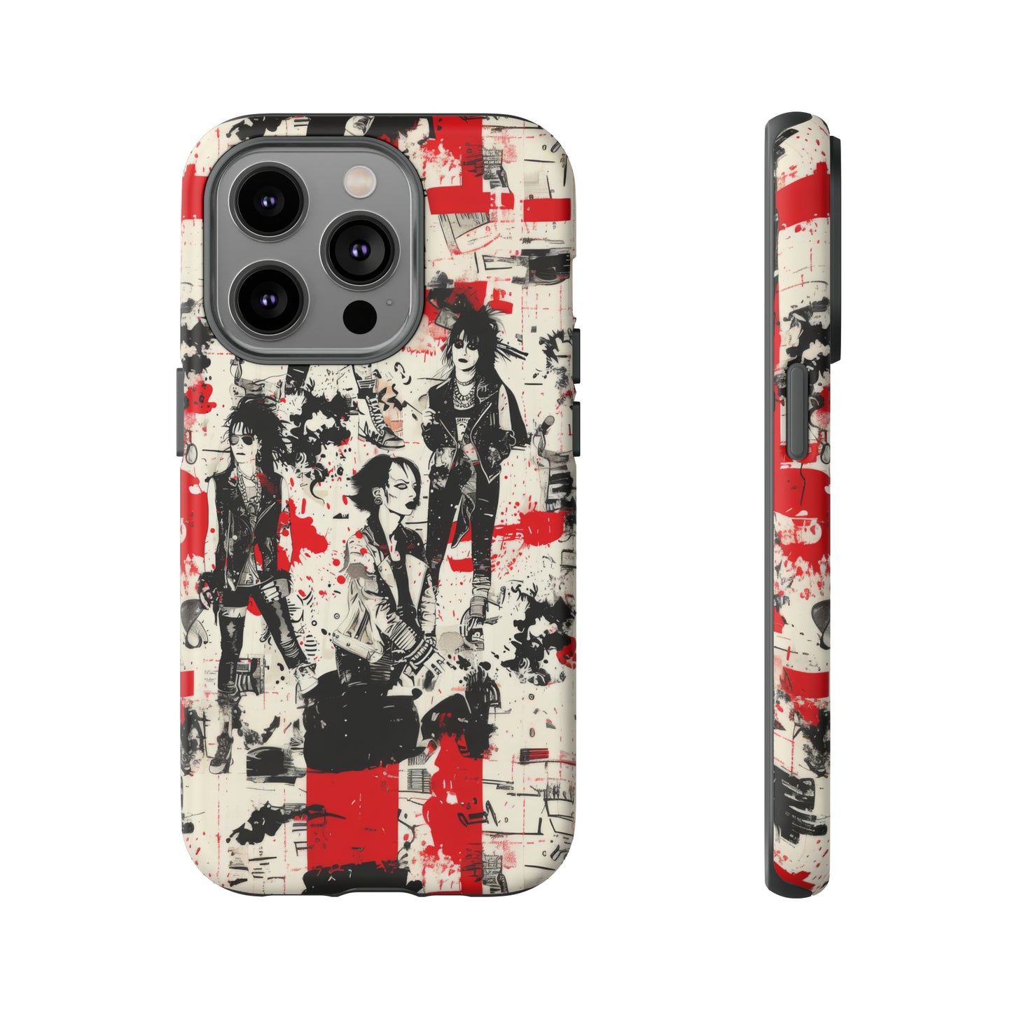 Rock Rebel Grunge-Telefonhülle, schlagfeste Hülle für Trendsetter, künstlerisches Punkrock-Design, robuste Telefonhüllen