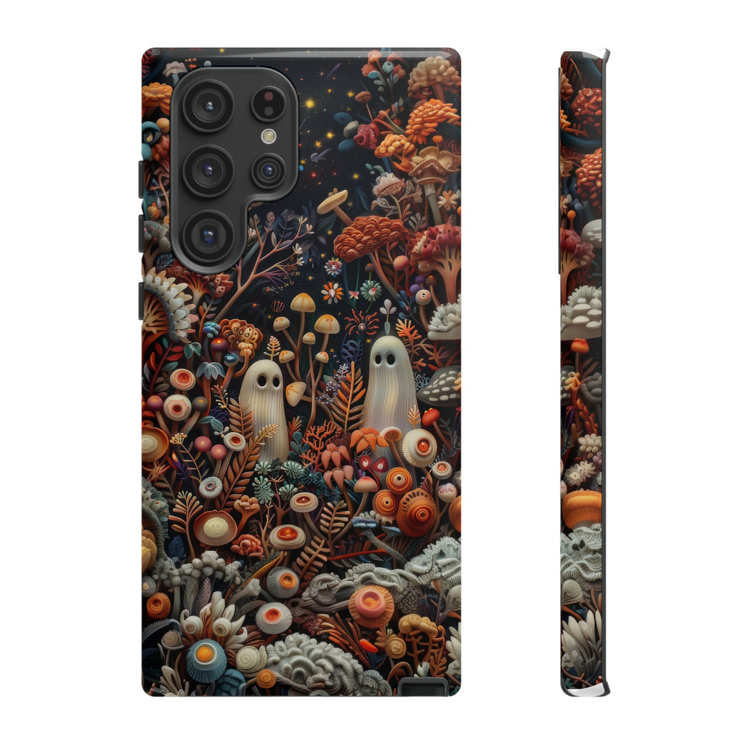 Cosmic Fantasy iPhone Case, Space-Themed Mushroom Design, Protective Cover with Galactic Charm, Tough Phone Cases