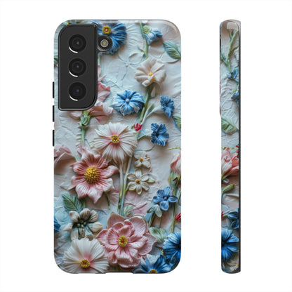 Florale Handyhülle, 3D Blumentextur Handyhülle, Schützendes &amp; stylisches Smartphone Accessoire, Robuste Handyhüllen 