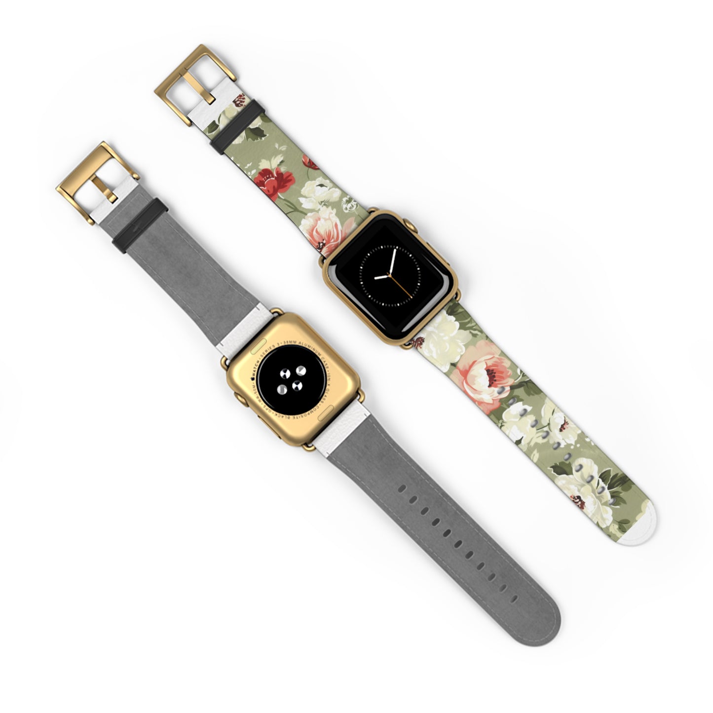 Spring Garden Floral Apple Watch Band, Vibrant Blossoms Smartwatch Strap, Fresh Botanicals Wristband Accessory. Apple Watch Band Apple Watch Straps For Series 4 5 6 7 8 9 ULTRA SE 38/40/41mm & 42/44/45mm Vegan Faux Leather Band